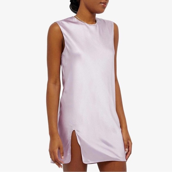 MOTHER OF ALL Miley Dress in Lilac Satin Silk Blend $440 Size Small - Picture 1 of 11